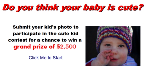 cute kid photo contest